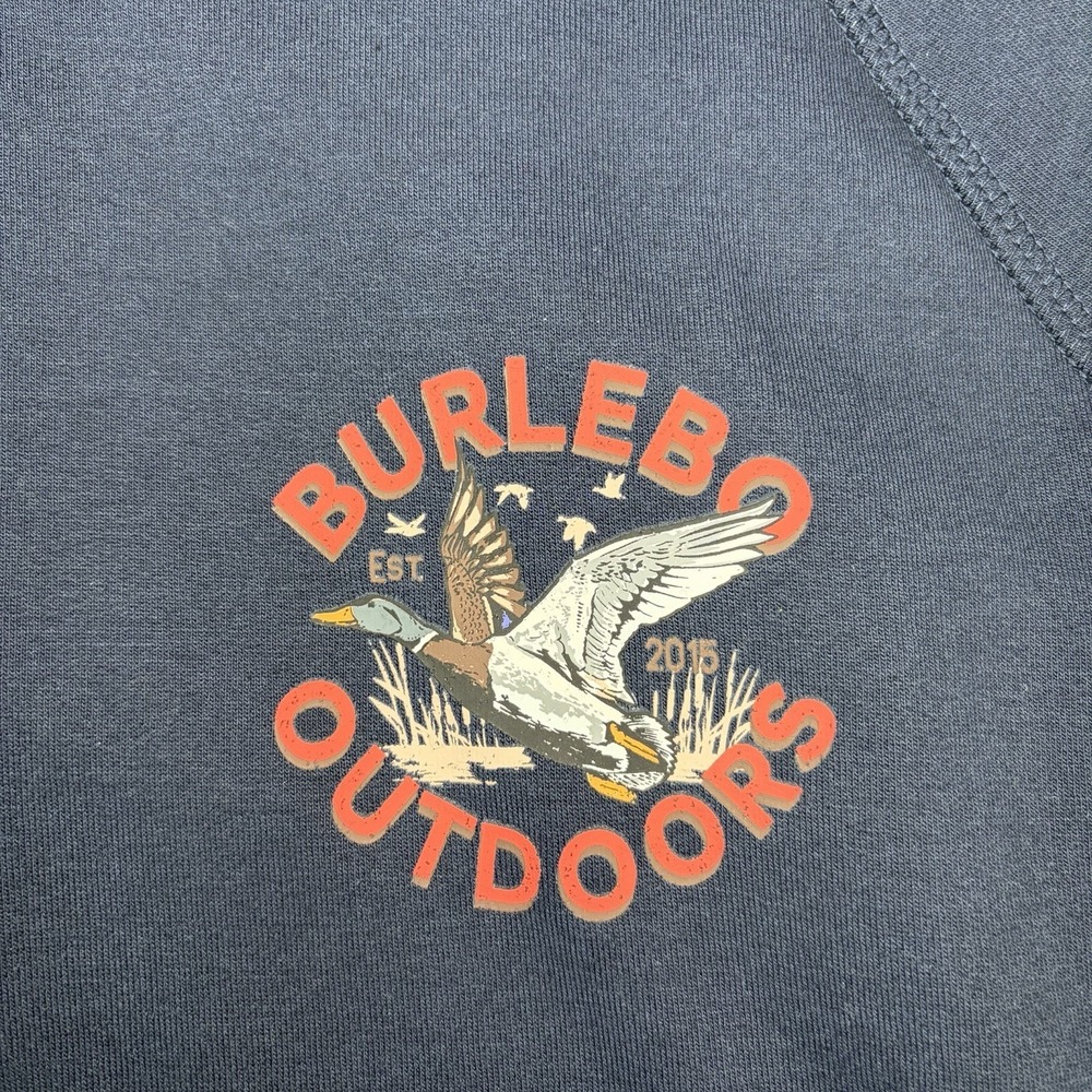 Burlebo Hoodie Mens 2XL Navy Pullover Duck Graphic Hunting Outdoors Sweatshirt - Picture 5 of 9